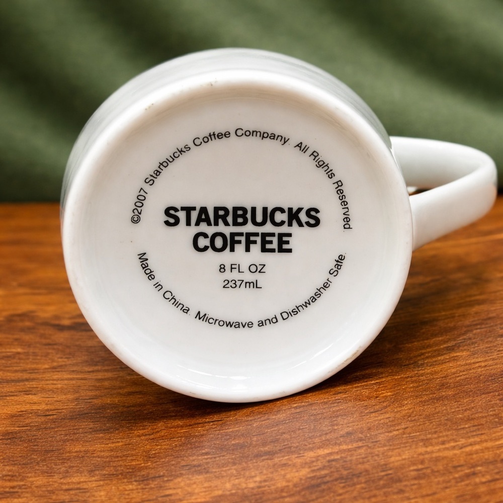 5 Starbucks Classic White 8oz. Coffee Mugs Collection 2007 Retired Siren Logo - Picture 4 of 5